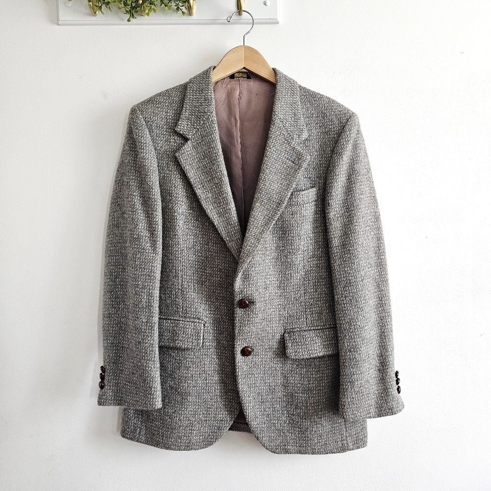 Vintage Coat Tails Union Made USA Wool Tweed Blazer Boyfriend Inspired Size 8